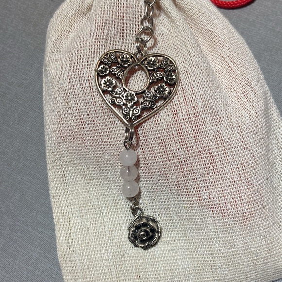- Rose quartz heart w rose pendent come to me - Picture 2 of 10